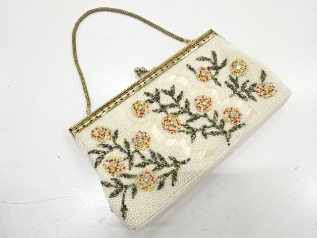 アンティーク　ビーズ　ハンドバッグ